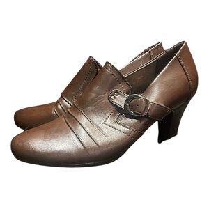 Pierre Dumas Flexible Desire-11 Brown Slip On Heeled Booties Boots Women’s 10